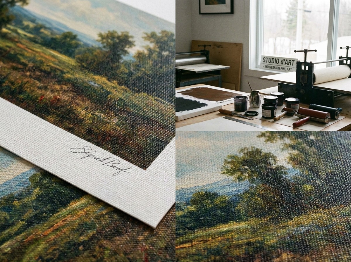 Impression fine art sur toile de coton avec texture visible