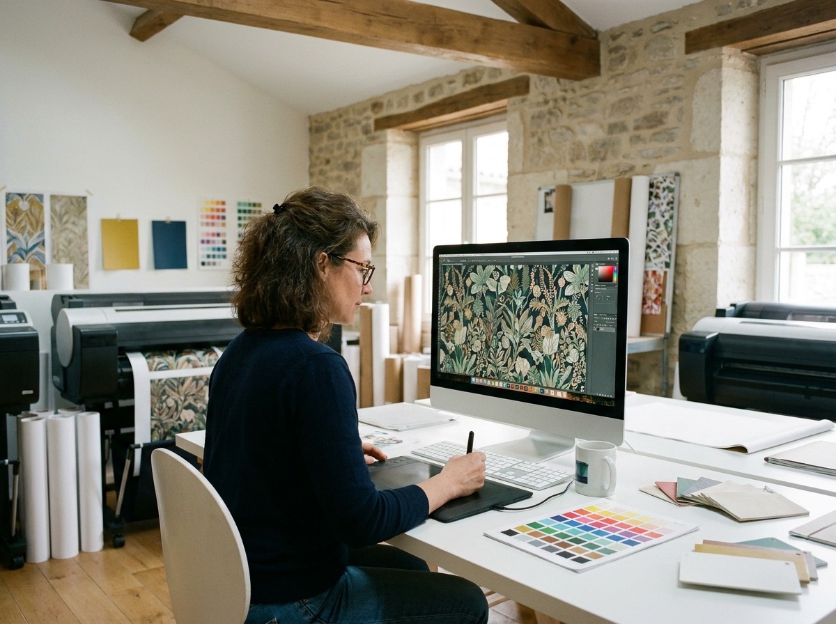 Préparation d'un fichier de papier peint à imprimer dans l'atelier EKSYO